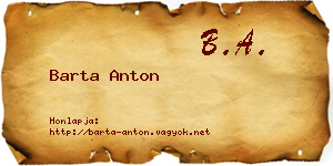 Barta Anton névjegykártya