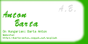 anton barta business card